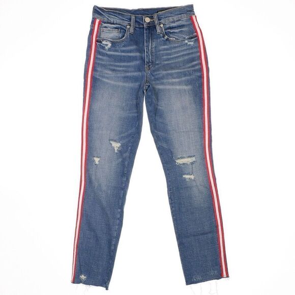 BLANKNYC Denim - Blanknyc Rivington Jeans Size 25 Womens High Rise Slim Leg Distress Blue 27x27.5